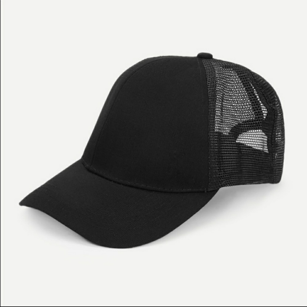 High Ponytail/ Messy Bun Black Baseball Hat - Picture 3 of 4